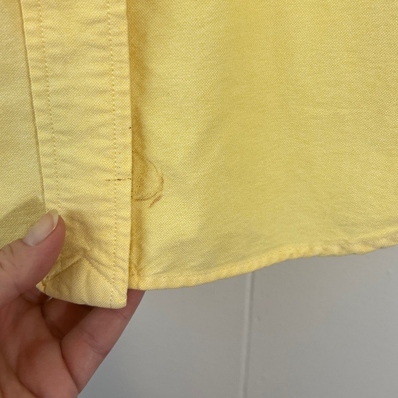 women’s Yellow Button-Up Shirt with Embroidered Crest Ralph Lauren Size 10 - Picture 8 of 13